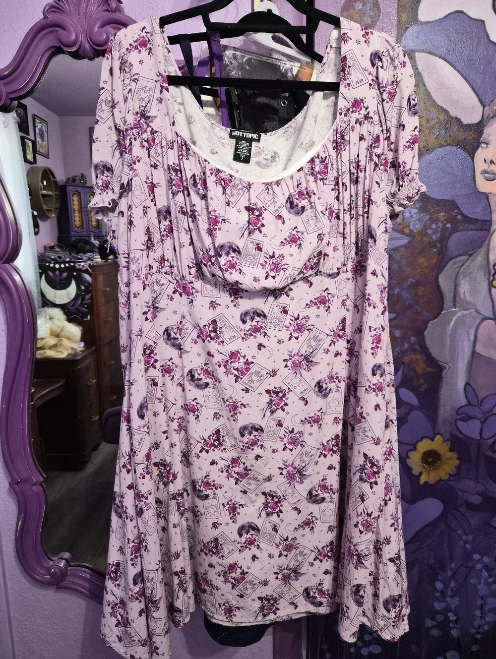 Tarot Rose & Moon Print Dress